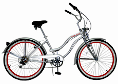 26"shimano 6 speed beach lady cruiser bicycle